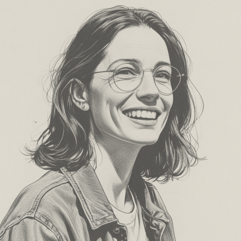 Illustrated persona of Clara Lindgren: a black-and-white line engraving. No such person exists.
